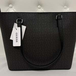 GUESS Hilda Logo Tote Bag with Bear Keychain Charm